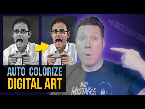 Grayscale to Color Digital Painting INSTANTLY with Photoshop 🎨