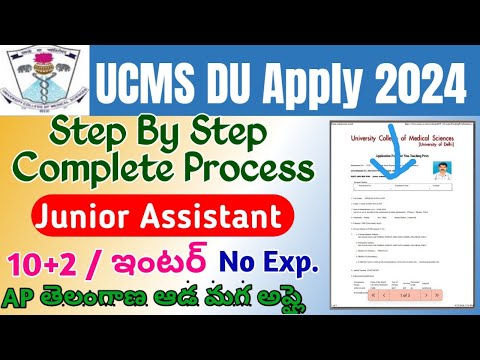 UCMS DU Junior Assistant Apply Online 2024 Telugu|How to apply UNCS Junior Asst. 2024