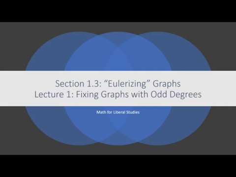 Math for Liberal Studies - Lecture 1.3.1: Fixing Graphs with Odd Degrees