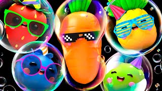 Baby Fruit Dancing with BUBBLES 🍎🍊🍋‍🍏🍇 Sensory Video