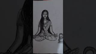 Day-2 Navratri Goddess Brahmacharini drawing #shorts#navratri #penciledrawing #navadurga drawing