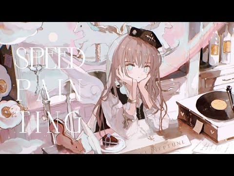 イラストメイキング - No.1574 / 153倍速 字幕解説＆レイヤー☽  speed painting