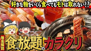 【ゆっくり解説】元を取るのは無理！ バイキング・食べ放題・飲み放題が儲かるカラクリについて