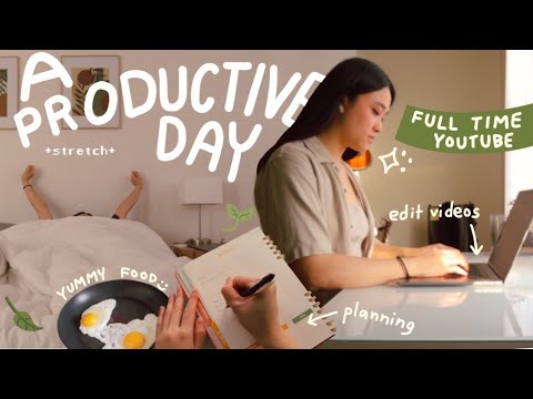 Realistic Day in the Life of a Full-Time Youtuber | workout, making videos, self-care