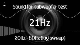 Check your subwoofer. Ultra low-frequency sweep sound 20Hz - 80Hz (log scale)