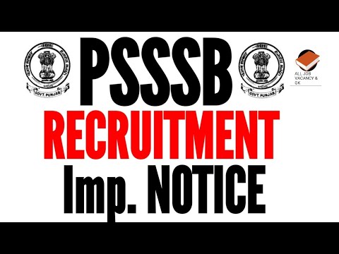 PSSSB RECRUITMENT | Latest Update | Imp. Notice | PSSSB RECRUITMENT 2022 |