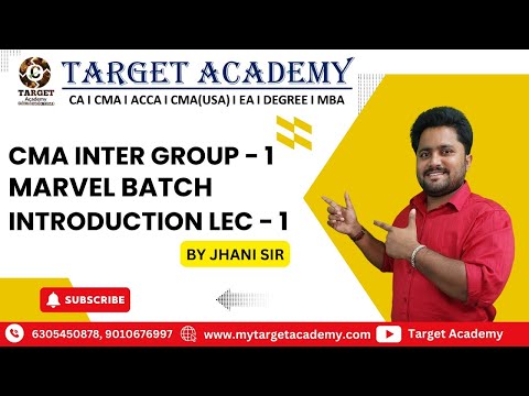 CMA INTER G1 MARVEL BATCH JUNE 2025 INTRODUCTION LEC-1 #cma #cmainter #exam #icmai #law #education