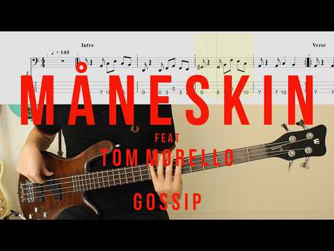 Practice this great song│Måneskin - GOSSIP ft. Tom Morello│BASS TAB