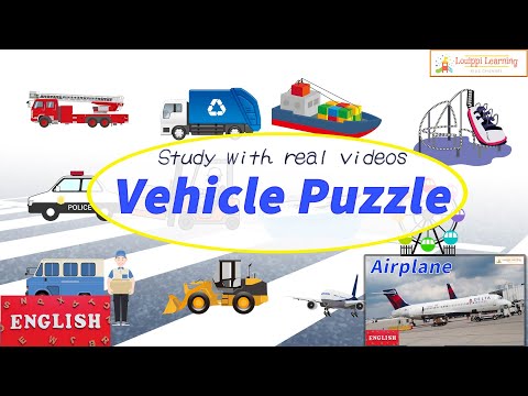 [English] Vehicle puzzle real video Flashcard Videos 1 that makes children happy For toddler kids