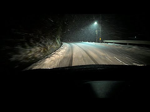 Drive Fukui on a snowy night [4KHDR]ドライブ 雪降る夜の福井