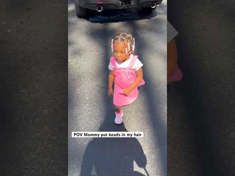 Her #first #time with #beads #toddlers #babyhair #naturalhair #toddlerhairstyle #shorthair