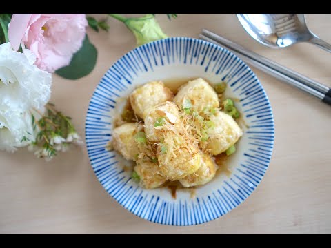 【副食品】用雞蛋與豆漿做日式揚出豆腐