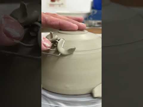 Moving Meditation: Trimming the Clay Cup on the Pottery Wheel  #slowmotion  #trimming #potterswheel