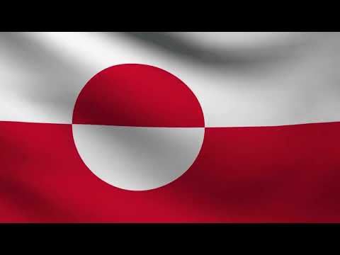 [10 Hours] Greenland Flag Waving - Video & Audio - Waving Flags