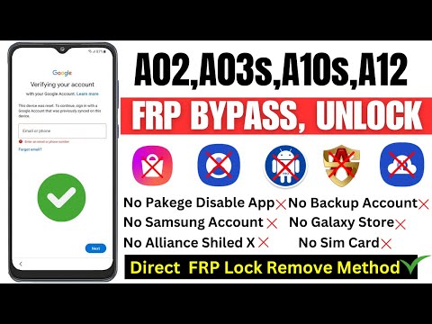 Samsung A02,A03,A10,A12 FRP Bypass Android 13/12/11| New Method 2024