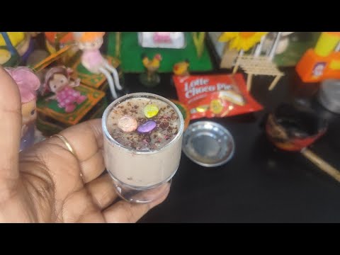 Miniature Lotte Choco Pie Hot 🥛Milk|Lotte Choco Pie Milk Shake|#lottechocopie #miniaturecooking