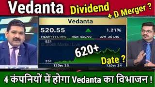 Vedanta share news today,4th Dividend,Analysis Anil Singhvi/vedl share news Dividend & Demerger Date