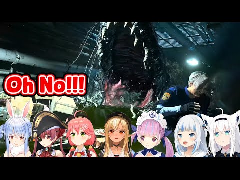 【Hololive】Everyone's Reaction to The Giant Infected Alligator in The Sewer【Resident Evil 2: Remake】