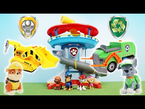 パウ・パトロール ラブルのパワーブルドーザー・ロッキーのクリーンクルーザー サウンドビークルのおもちゃ Paw Patrol Rubble & Rocky Toy Vehicles