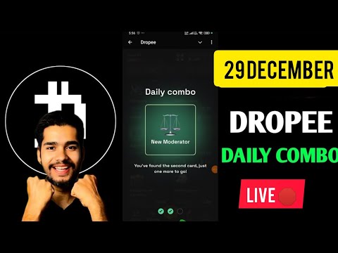 Dropee daily combo today | dropee daily combo 29 December | Daily Combo Dropee | Dropee 28 December