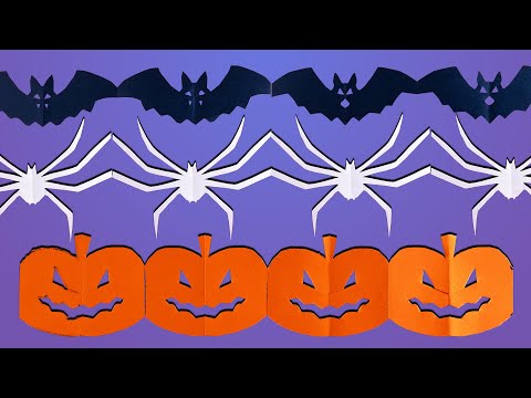 🎃 DIY Halloween Paper Decorations | Easy Craft Ideas for Pumpkins, Bats & Spiders 🎃