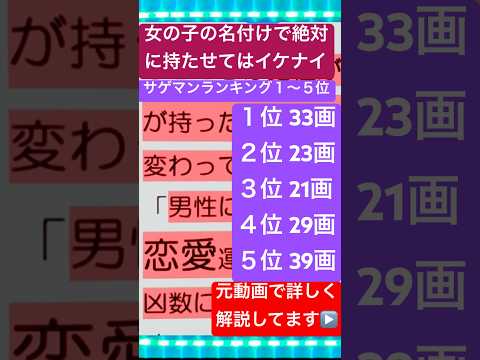 【強数は凶数】男子には大吉数だけど女子には大凶数になる #占い #名付け #姓名判断 #姓名鑑定 #恋愛運 #結婚運