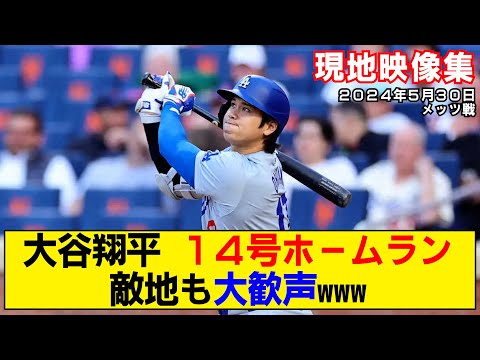 【現地映像まとめ】大谷翔平の14号ホームラン！敵地も大歓声！【ドジャースvsメッツ】