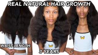 REAL Waist Length Natural Hair Growth In 3 Years | Update & Hair Goals for 2025!