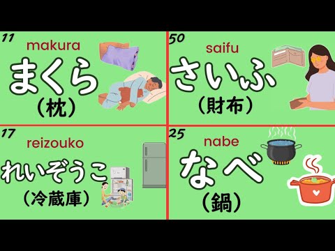 Hiragana Nouns: 50 Japanese Words about Everyday Life