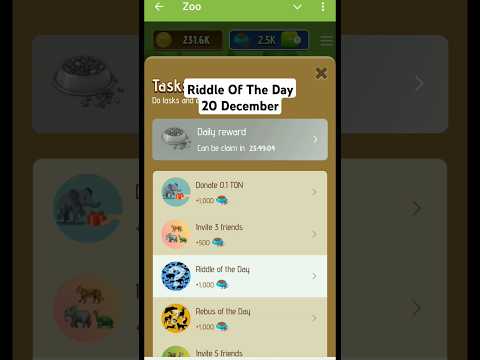 Riddle Of The Day 20 Dec. Zoo Airdrop Today, Today Riddle 20 December Zoo