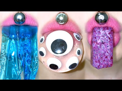 ASMR EYEBALL PUDDING SEA TASTY JELLY EGG GUMMY MUKBANG 눈알푸딩 바다맛 젤리 알 먹방