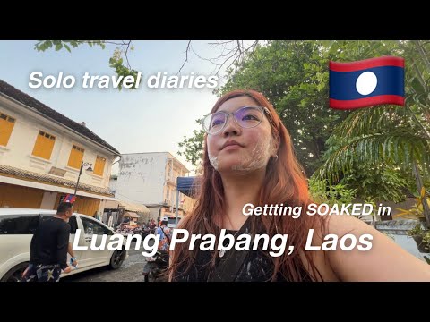 LUANG PRABANG, LAOS SOLO TRAVEL VLOG (pt.1)- First time, first impressions!! SE Asia #7