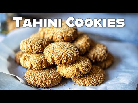 Healthy Tahini Cookies - No Butter - No Refined Sugar - Tahini Cookies Vegan - Sesame Cookies Recipe