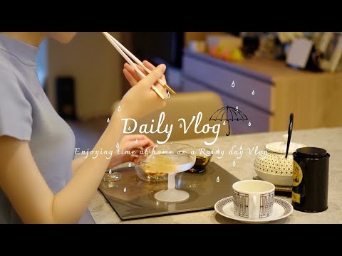 Vlog of how to have fun on a rainy day | My favorite tea and homemade Japanese sweets | Warabimochi