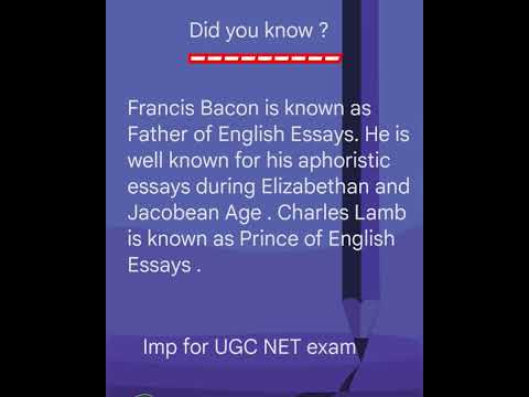 Did u know ? Who is known as Father of English Essays #trending #viralvideo #ytshorts_ #ugcnet #most