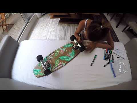 TIMELAPSE ART | Tropical Posca Art on a Skateboard