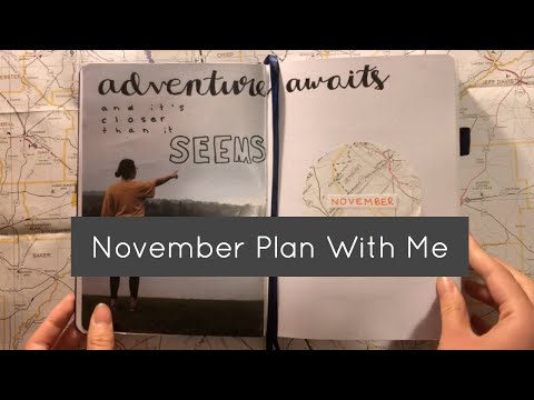 Plan With Me November 2020 | Map/Travel Themed Bullet Journal Setup