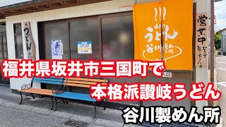 【福井県坂井市三国町ランチ】福井県で本格派讃岐うどん　谷川製めん所　【方言：ハイブリッド福井弁】北陸グルメ　福井県グルメ