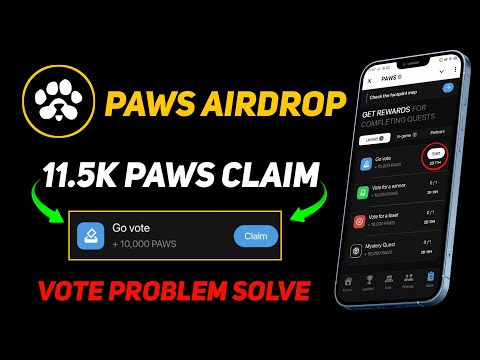 Paws vote task claim - Paws vote task process - paws vote not working - Hassan Crypto Official