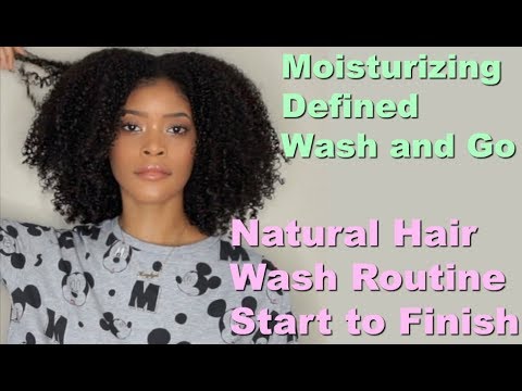 Natural Hair Wash Routine (Start to Finish) Wash n Go | Straight to Curly 3C 4A