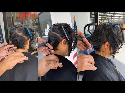 Quick Short Layered Bob Women's Haircut Tutorial | Pixie Bob Hair Cutting Techniques