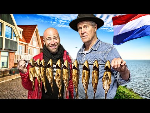 Exotic Dutch Food In The Netherlands!! Rare Smoked Eel in Volendam!!