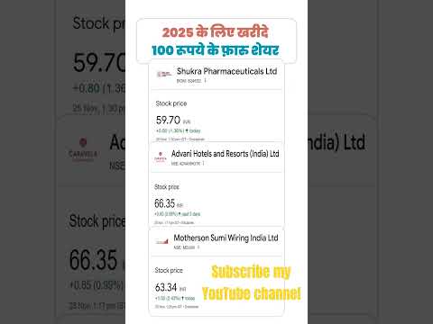 2025 के लिए खरीदे 100 रुपए के  दमदार शेयर्स।।