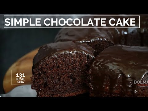 Simple chocolate cake - Chocolate cake like brownie - Chocolate cake with boiled water