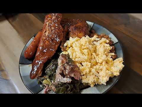 Left Over's BBQ Greens Neckbones and Macaroni and Cheese