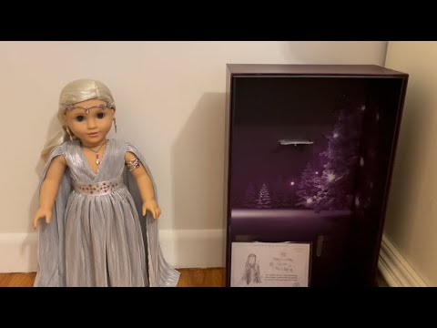 American girl doll shimmering silver holiday collector doll unboxing/review! ￼