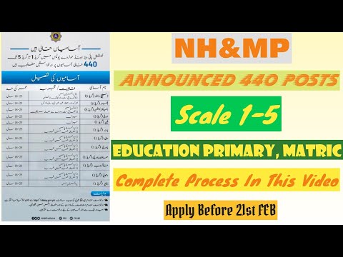 NH&MP Announces 440 Posts 2022 || NH&MP Jobs Grade 1-5