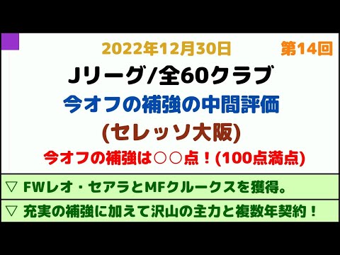 (#14) 【セレッソ大阪】 桜の未来は明るい！？ピンポイント補強で戦力UP。今オフの補強を100点満点で採点してみた！ (中間評価)