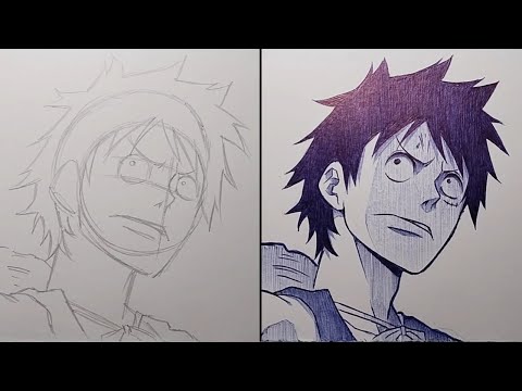 SO EASY !! How To Scratching And Shading Monkey D Luffy Step By Step - [One Piece]