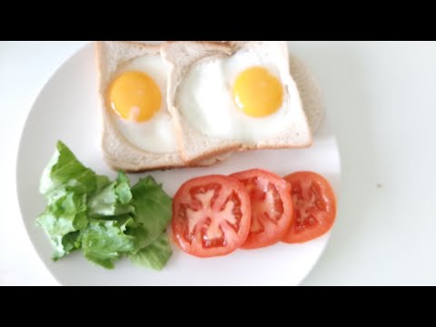 Repas rapide et facile pour étudiant : recette de l'œuf au trou!! Idéal pour un déjeuner vite fait!!